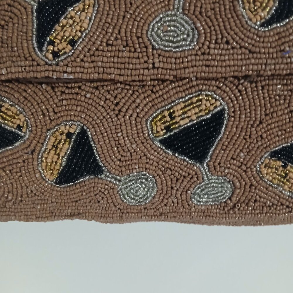 America & Beyond Women's Beaded Espresso Martini Shoulder Bag - Picture 2 of 7